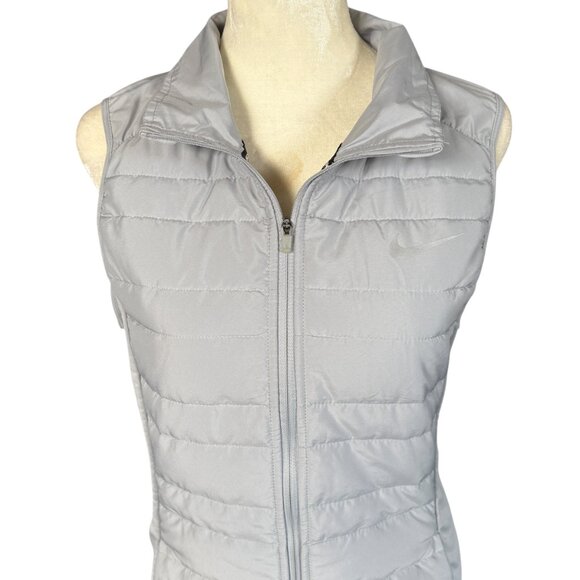 Nike Running light bluish gray sleeveless zip up puffer vest women's size small - Picture 7 of 11